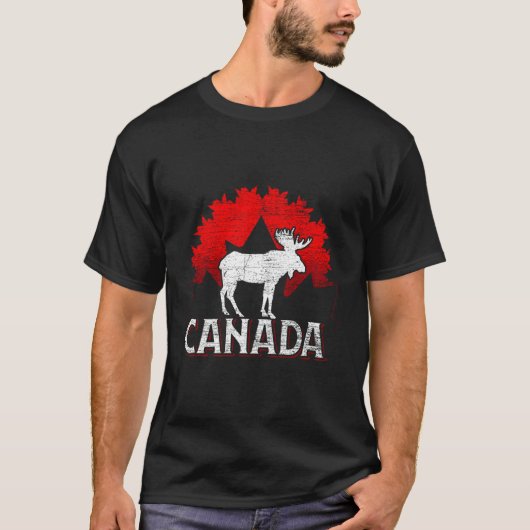 Canadese Moose Maple Leaf Animal Canada T-shirt (Voorkant)