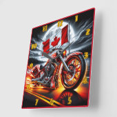 Canadese motorfiets onder volle maan vierkante klok (Hoek)