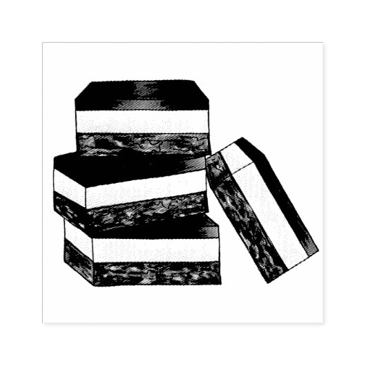 Canadese Nanaimo Bar BC Canada Bakkerij Dessert Fo Rubberstempel (Afrduk)