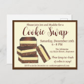 Canadese Nanaimo Bars Kerst Koekjes Uitwisselen Uitnodiging Briefkaart (Voorkant / Achterkant)