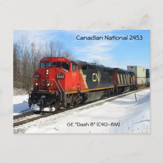 Canadese National CN 2453 - GE "Dash 8"-locomotief Briefkaart (Voorkant)