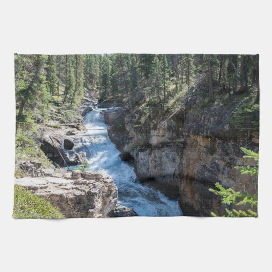 Canadese Natuur, Stanley Herfsten Waterval Theedoek (Horizontaal)
