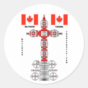 Canadese oliepatch, olieveldboer ronde sticker