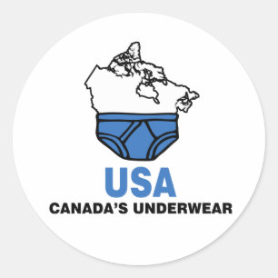 Canadese ondergoed ronde sticker