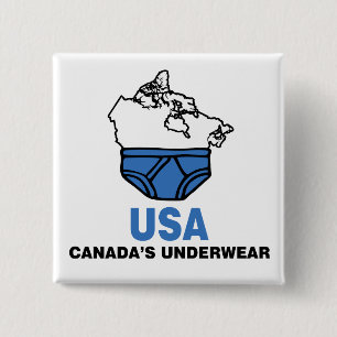Canadese ondergoed vierkante button 5,1 cm