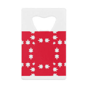 canadese paarse bladeren creditkaart flessenopener