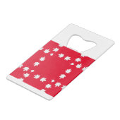 canadese paarse bladeren creditkaart flessenopener (Achterkant Gekanteld)