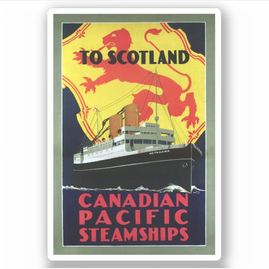 Canadese Pacific stoomschepen naar Schotland Sticker (Voorkant)