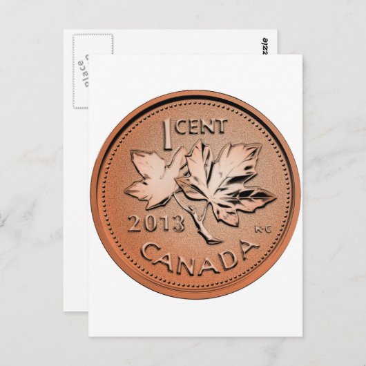 Canadese penny 2013 briefkaart (Voorkant / Achterkant)