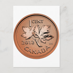 Canadese penny 2013 briefkaart