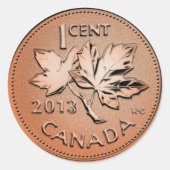 Canadese penny 2013 ronde sticker (Voorkant)