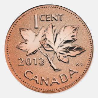 Canadese penny 2013 ronde sticker