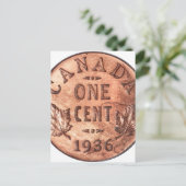 Canadese penny briefkaart (Staand voorkant)