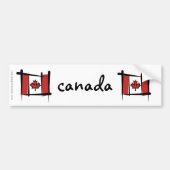 Canadese penseelvlag bumpersticker (Voorkant)
