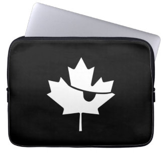 Canadese Piraat Zwart en Wit Esdoornblad Laptop Sleeve