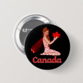 Canadese Pixie met Maple Leaf Ronde Button 5,7 Cm (Voorkant /achterkant)