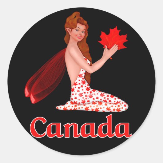 Canadese Pixie met Maple Leaf Ronde Sticker (Voorkant)