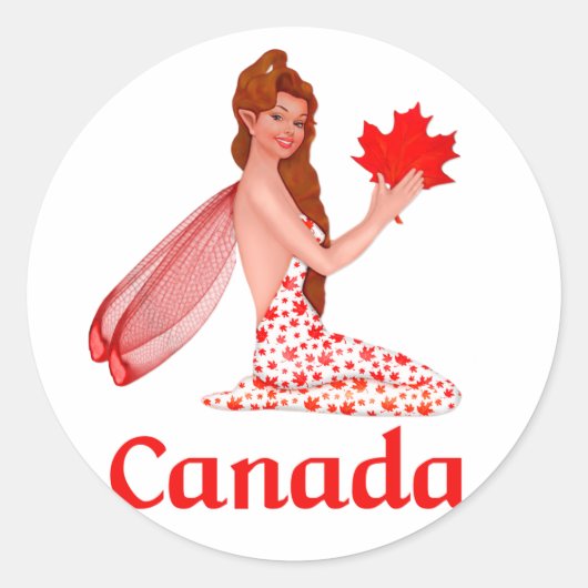 Canadese Pixie met Maple Leaf Ronde Sticker (Voorkant)