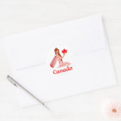 Canadese Pixie met Maple Leaf Ronde Sticker (Envelop)