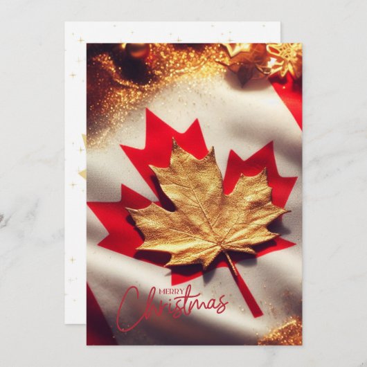 Canadese platte kerstkaart (Voorkant / Achterkant)