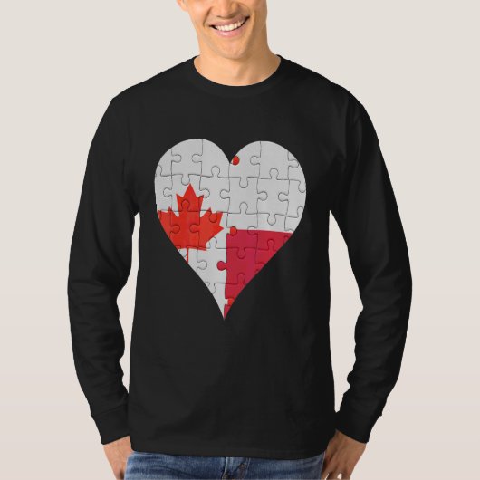 Canadese Poolse vlag hart T-shirt (Voorkant)