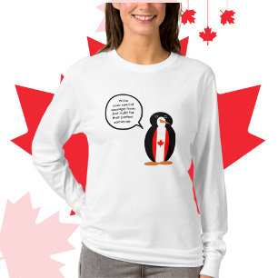 Canadese pratende mevrouw Pinguïn gepersonaliseerd T-shirt