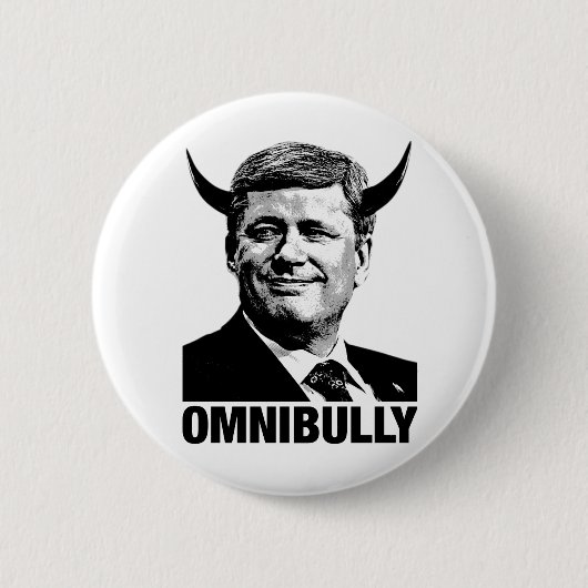 Canadese premier Stephen Harper - Omnibully Ronde Button 5,7 Cm (Voorkant)