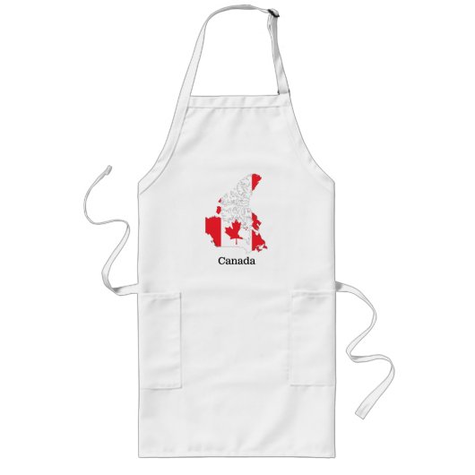 Canadese Pride-vlag binnen de kaart Lang Schort (Voorkant)