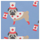 Canadese pugs - Canada Day Fabric Stof (Close Up)
