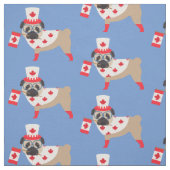 Canadese pugs - Canada Day Fabric Stof (Swatch)