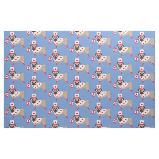 Canadese pugs - Canada Day Fabric Stof (Fat Quarter)