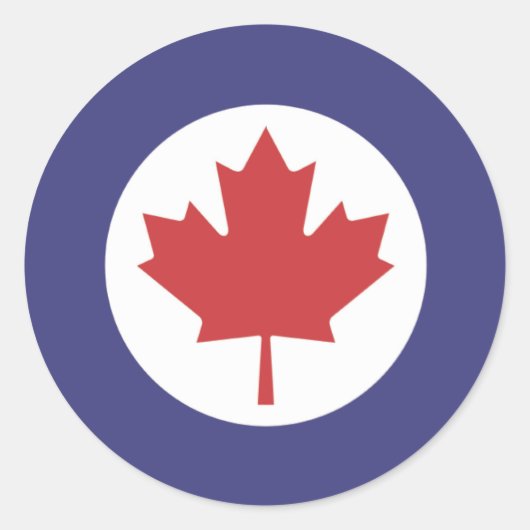 Canadese RAF Maple Leaf Roundel Ronde Sticker (Voorkant)