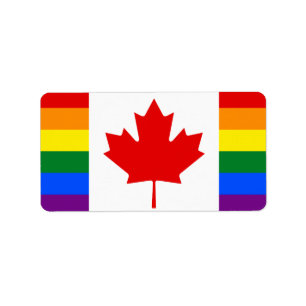 Canadese regenboogvlag etiket