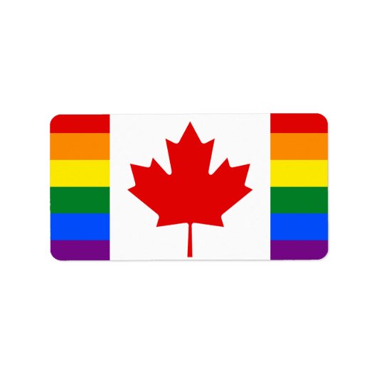Canadese regenboogvlag etiket (Voorkant)