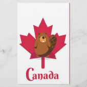 Canadese reisposter voor beaver-cartoon briefpapier (Voorkant)