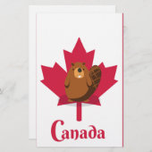 Canadese reisposter voor beaver-cartoon briefpapier (Voorkant / Achterkant)