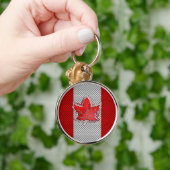 Canadese retro-stijl van de rode Maple Leaf Carbon Sleutelhanger (Hand)