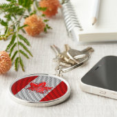 Canadese retro-stijl van de rode Maple Leaf Carbon Sleutelhanger (Zijkant)