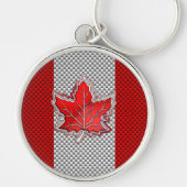 Canadese retro-stijl van de rode Maple Leaf Carbon Sleutelhanger (Voorkant)