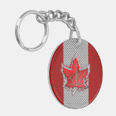 Canadese retro-stijl van de rode Maple Leaf Carbon Sleutelhanger (Voorkant Links)