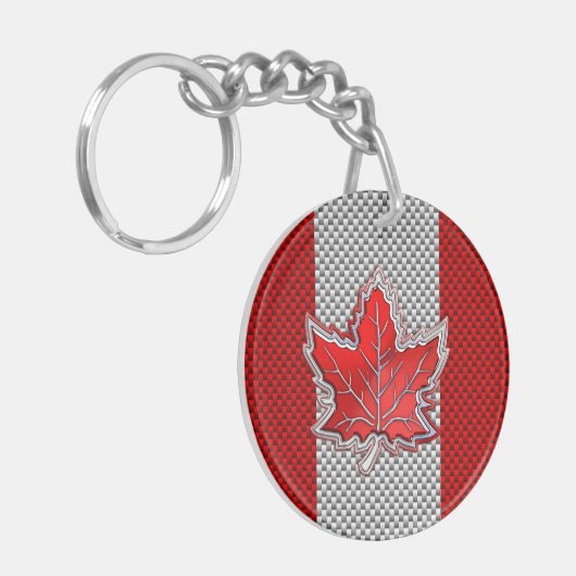 Canadese retro-stijl van de rode Maple Leaf Carbon Sleutelhanger (Voorkant Links)