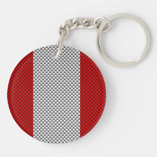 Canadese retro-stijl van de rode Maple Leaf Carbon Sleutelhanger (Achterkant)