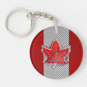 Canadese retro-stijl van de rode Maple Leaf Carbon Sleutelhanger (Voorkant)