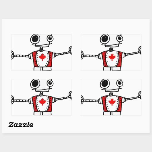 Canadese robot rechthoekige sticker (Vel)