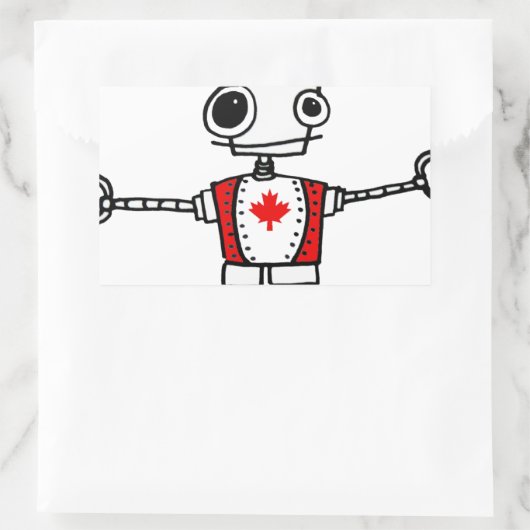 Canadese robot rechthoekige sticker (Tas)