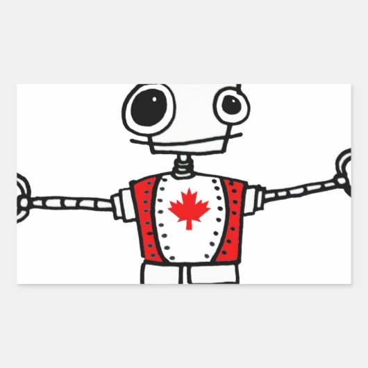 Canadese robot rechthoekige sticker (Voorkant)