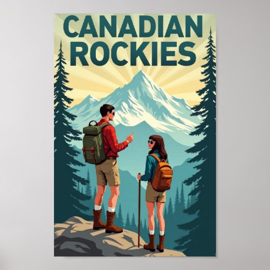 Canadese Rockies: Een Retro Ontsnapping Poster (Voorkant)