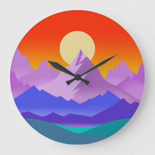 Canadese Rockies Glacial Lakes Golden Hour Sun Art Grote Klok