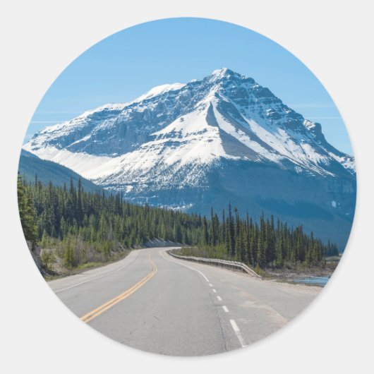 Canadese Rockies - Icefields Parkway Highway 93 Ronde Sticker (Voorkant)
