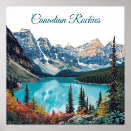 Canadese Rockies Reisposter WPA-stijl Poster
